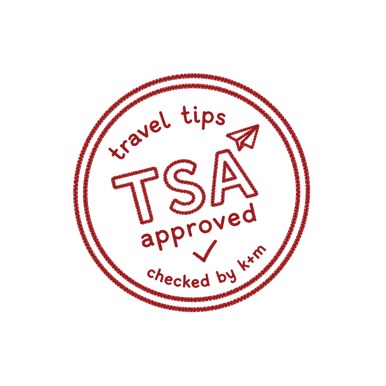 Crayon stamp reading TSA approved